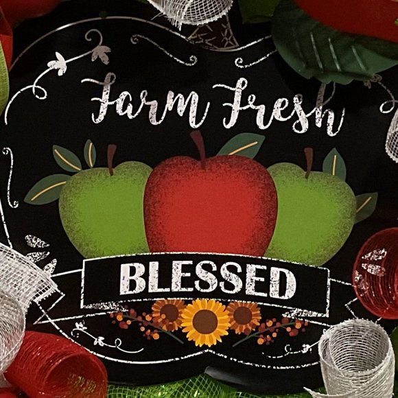 Fall Wreath - Farm Fresh Blessed - Picture 2 of 5